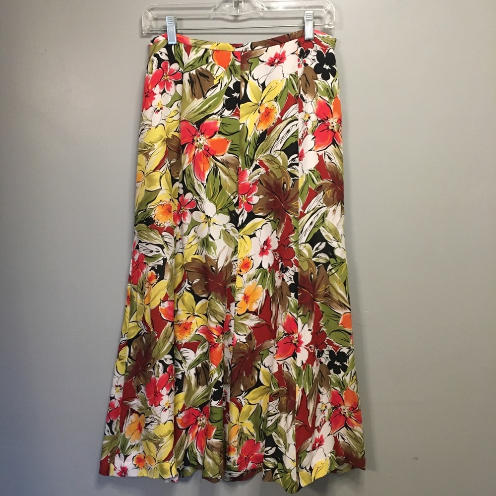 Talbots Floral Silk Skirt